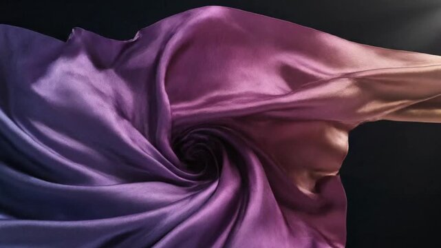 Elegant abstract gradient silk fabric waving background, smooth satin cloth flowing in slow motion with multicolor texture, luxury 3d render style wallpaper and liquid fluid animation.
