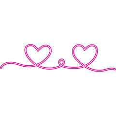 Continuous Line Heart Neon