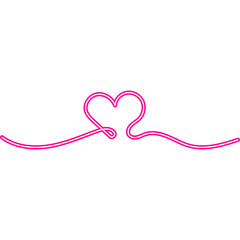 Continuous Line Heart Neon