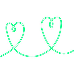 Continuous Line Heart Neon