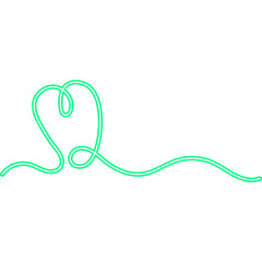 Continuous Line Heart Neon