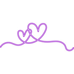 Continuous Line Heart Neon