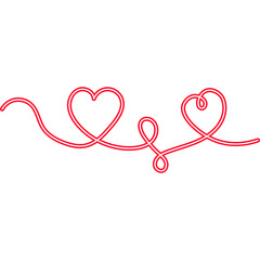 Continuous Line Heart Neon