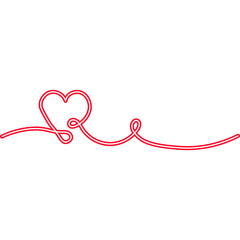 Continuous Line Heart Neon