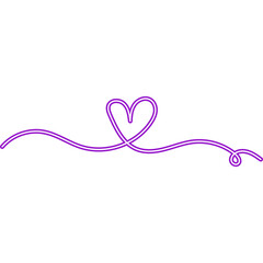 Continuous Line Heart Neon