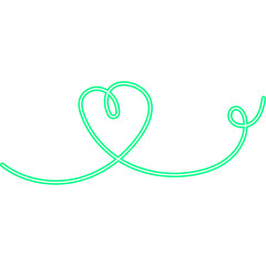 Continuous Line Heart Neon