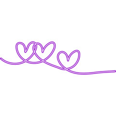 Continuous Line Heart Neon