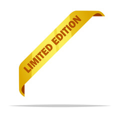 Golden limited edition corner label vector isolated illustration