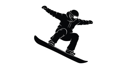 Obraz premium A dynamic snowboarder mid air showcasing an impressive trick with a dark striking silhouette