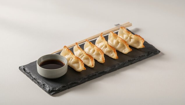 Mandu with delicate dumpling wrapper, savory filling, and light aroma, classic Korean comfort food with clean presentation and simple modern culinary visuals
