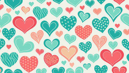 Colorful hearts pattern