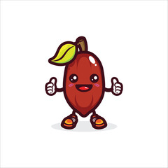 cute chibi cocoa cartoon mascot