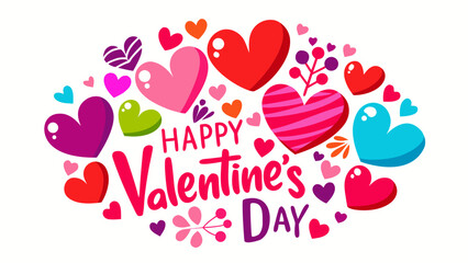 Celebrate valentine's day with colorful hearts