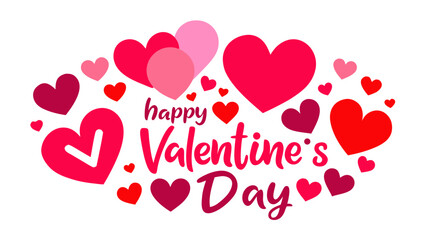 Happy valentine's day with hearts