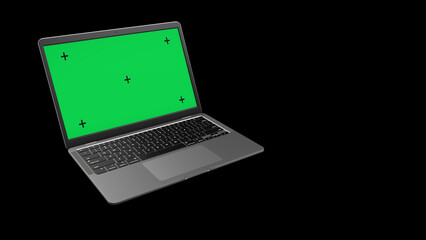 Laptop Green Screen with Tracking Markers