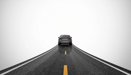 一本道を進み続ける車　継続と未来への前進 generative ai