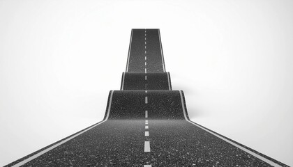 段階的に高くなる一本道が象徴する成長と到達 generative ai