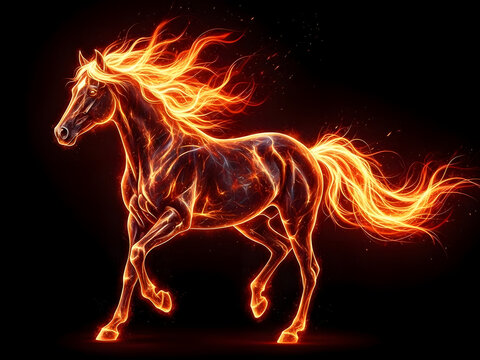 horse in fire