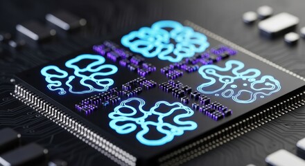 Close up of a neural network circuit board.