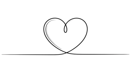 Simple line drawing of a heart on white background