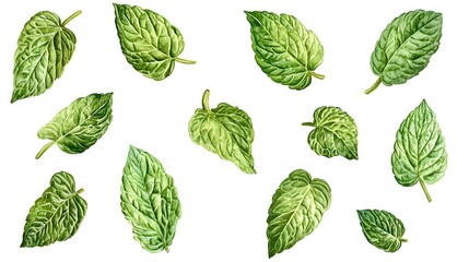 Exploring green leaves nature study botanical illustration fresh environment close-up view