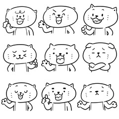 vector set of cat cartoon