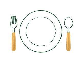 皿とフォークとスプーン