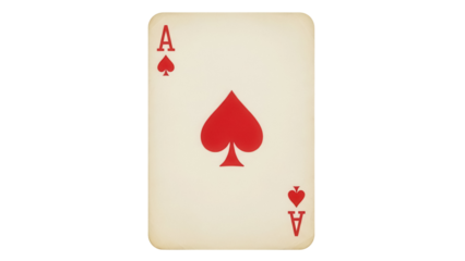 Ace of Spades playing card PNG isolated on transparent background, gambling luck and poker game concept