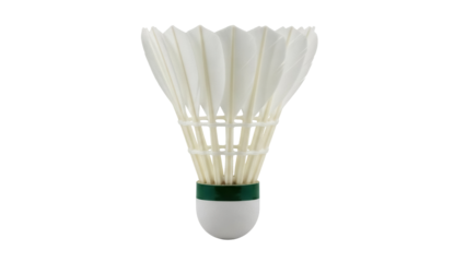 Badminton shuttlecock PNG isolated, sport equipment for game and competition on transparent background Lightweight feathered projectile