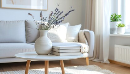Modern Center Table Styled With Simple Decor In Clean Living Room