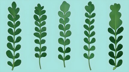 Exploring green leaf varieties nature studio plant photography minimalist close-up botanical