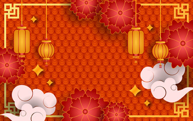 Traditional Ornamental Lantern Layout Illustration background