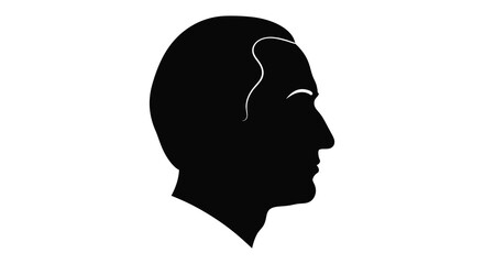 A striking black profile portrait of a man s head and neck a bold silhouette © ArtBySalea07