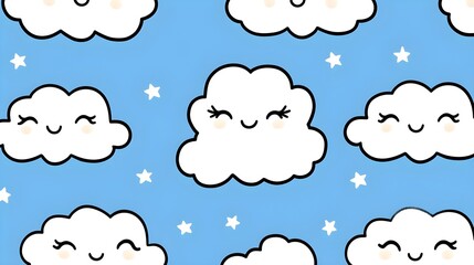Cheerful cloud patterns creative design digital background playful atmosphere colorful view