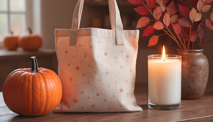 A burning yellow wax candle flame flickers inside a black Halloween pumpkin decoration to create a warm holiday celebration light with a zen aroma and candlelight