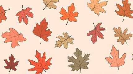 Autumn leaves falling nature digital art warm colors top-down view seasonal changes