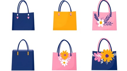 Stylish handbags showcase fashion store product display bright environment close-up view