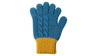 Isolated hand warmer knitting glove of two colors a warm accessory for winter weather