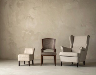 A room with armchairs arranged