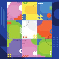 Set of abstract shape template background for instagram feed