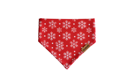 Red fabric displays white snowflake pattern, festive design for seasonal projects, craft backdrops, apparel prints.