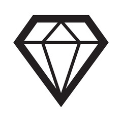 Black diamond jewellery line logo vector flat icon