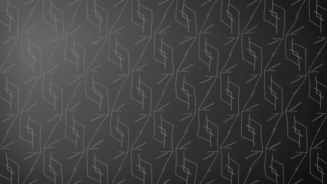 Geometric 2D patterns with moving glowing lines shapes mirror symmetry visual effects motion graphics across gradient background abstract outlines animation futuristic design colours black white grey