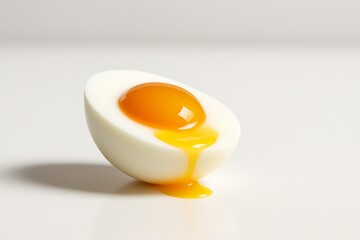 Fresh half of egg with liquid yolk