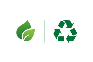 Eco friendly symbols for green initiatives and recycling