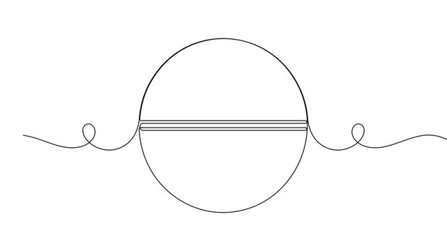 Cricket ball icon sign continuous one line drawing single art international sport equipment new and clean symbol 4k animation video