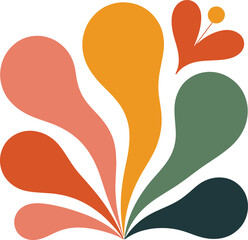 Colorful Abstract Floral Splash Modern Art