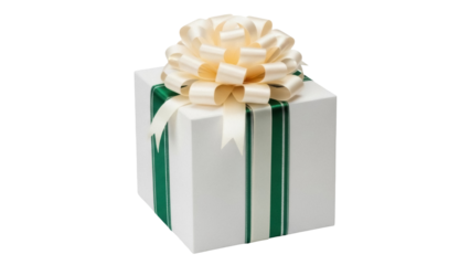 Isolated gift box with ribbon and bow is perfect for birthdays or special occasions