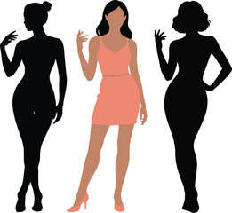 Modern Women Silhouette Fashion Set