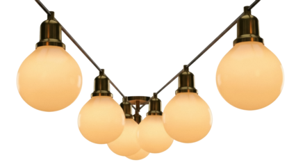 Isolated fixture with multiple glass globe lights creating illumination, contemporary style